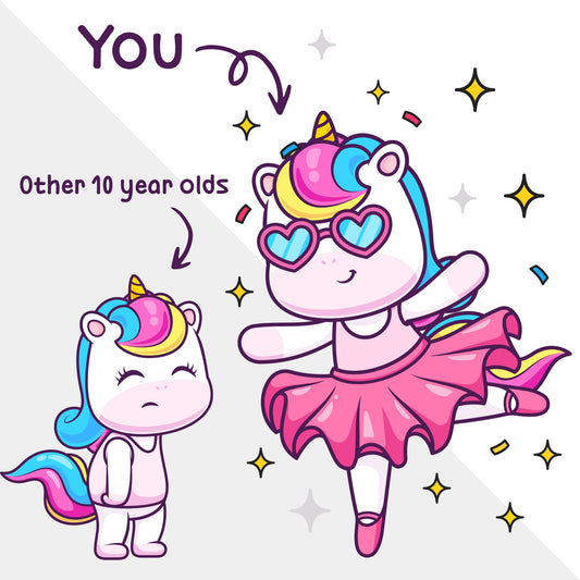 Funny 10th Birthday Card for Girls - Unicorn Theme