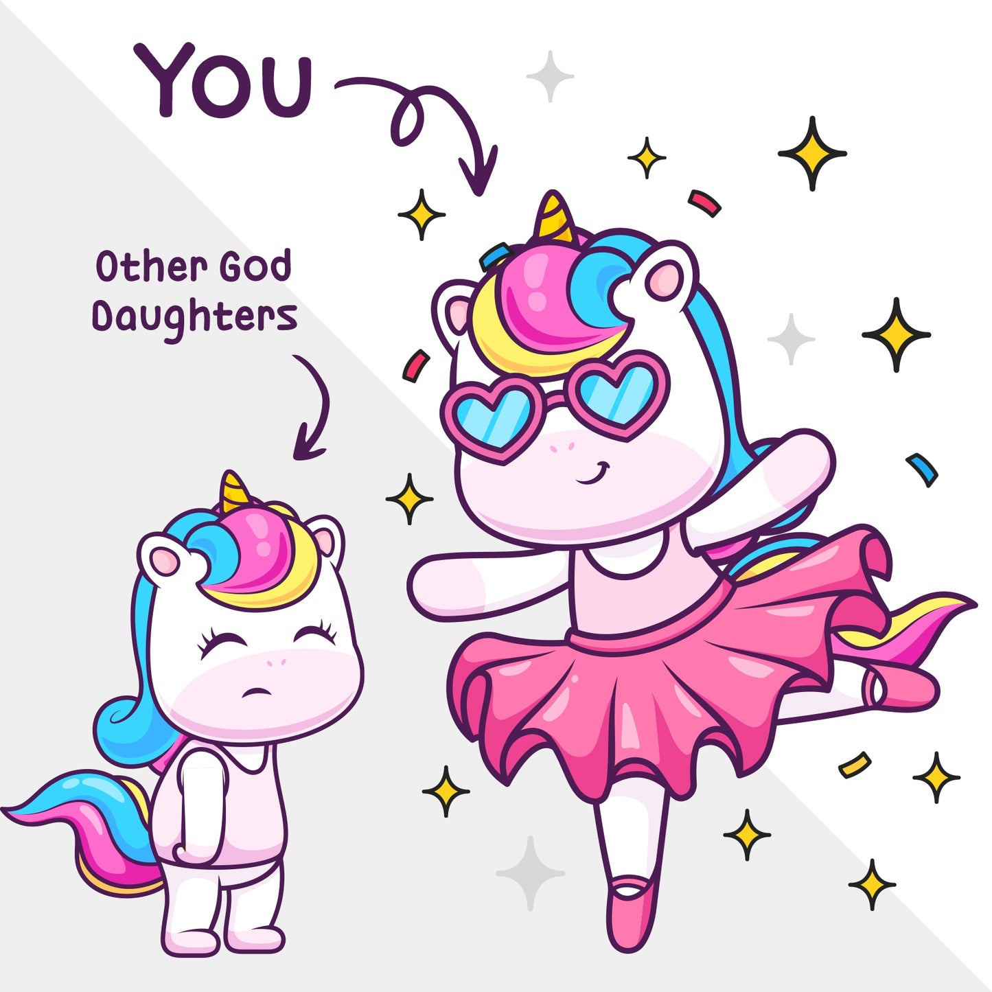 Funny God Daughter Birthday Card - Unicorn Theme Other God Daughters