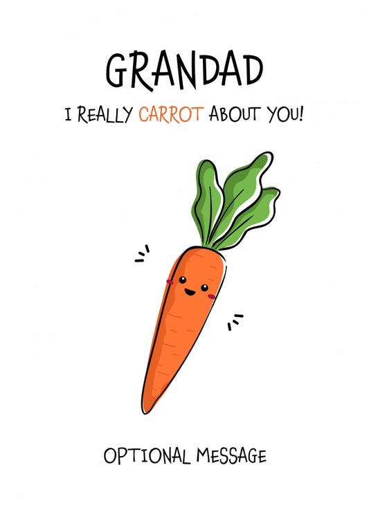 Veggie Pun Birthday Card for Grandad - Carrot