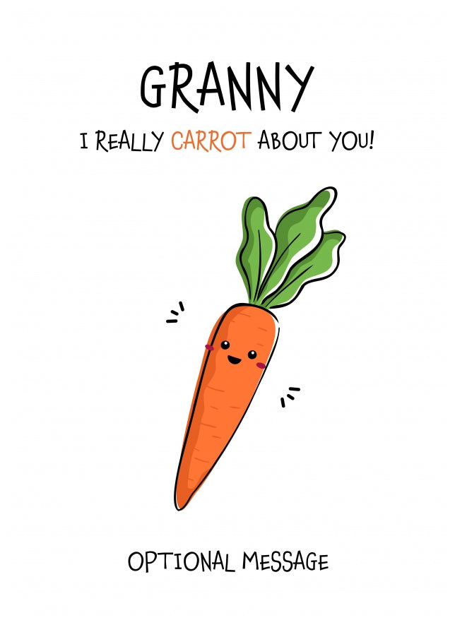 Veggie Pun Birthday Card for Granny - Carrot