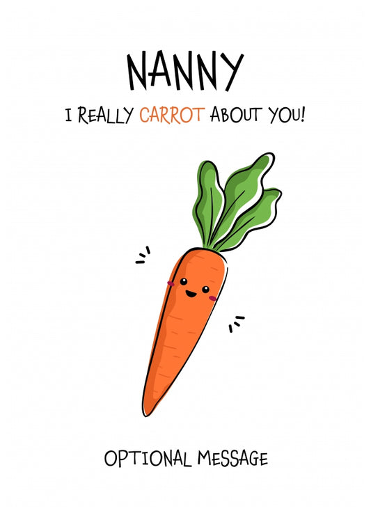 Veggie Pun Birthday Card for Nanny - Carrot