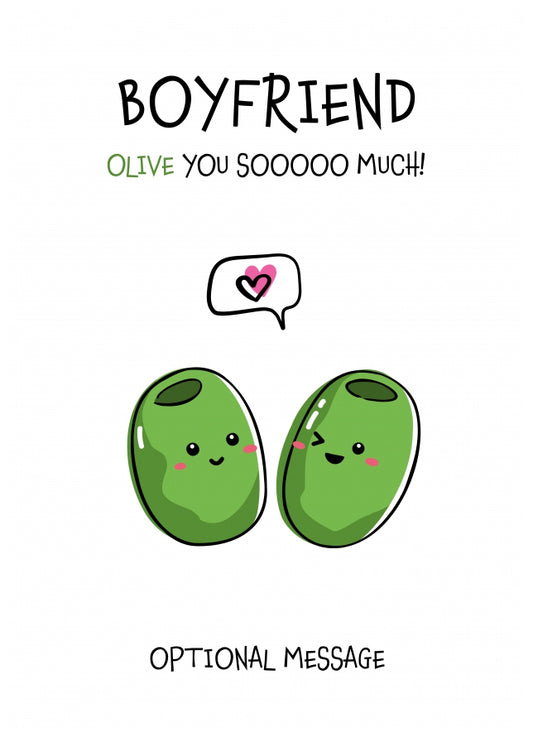 Veggie Pun Birthday Card for Boyfriend - I Love You So Much