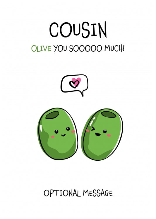 Veggie Pun Birthday Card for Cousin - I Love You So Much