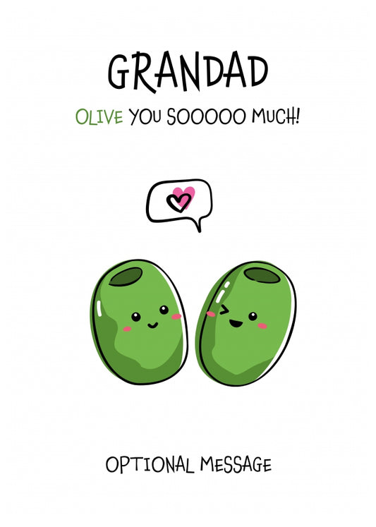Veggie Pun Birthday Card for Grandad - I Love You So Much