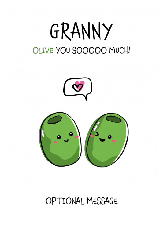 Veggie Pun Birthday Card for Granny - I Love You So Much