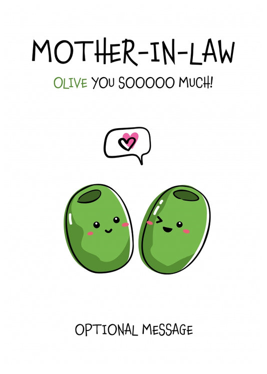 Veggie Pun Birthday Card for Mother-in-law - I Love You So Much