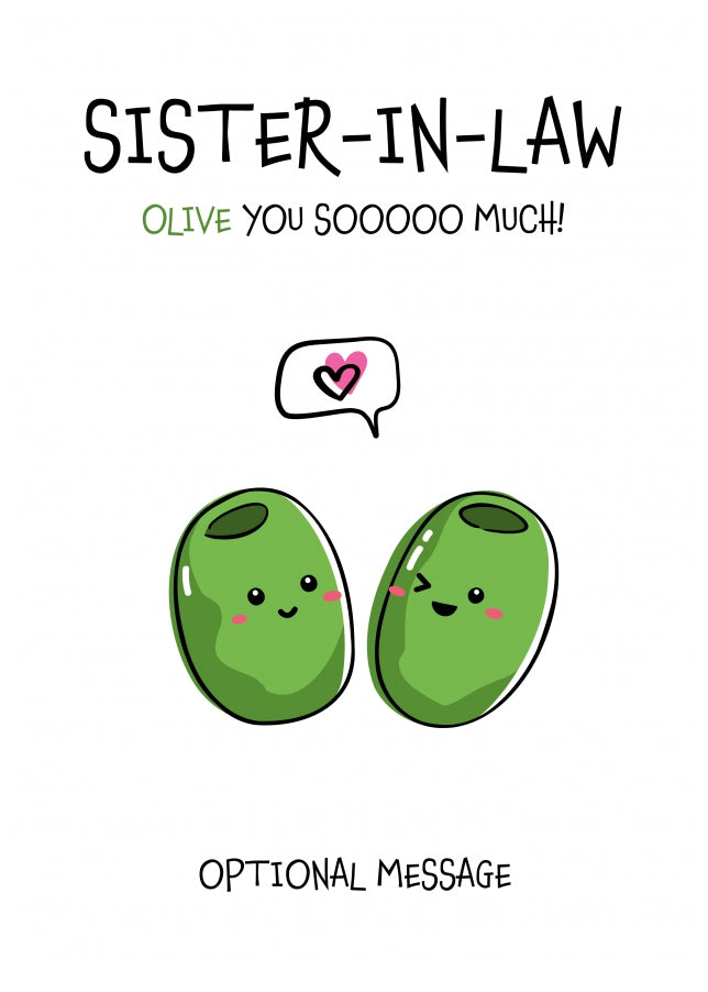 Veggie Pun Birthday Card for Sister-in-law - I Love You So Much