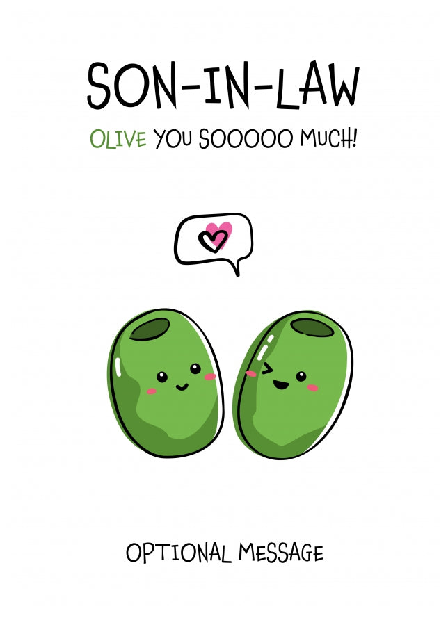 Veggie Pun Birthday Card for Son-in-law - I Love You So Much