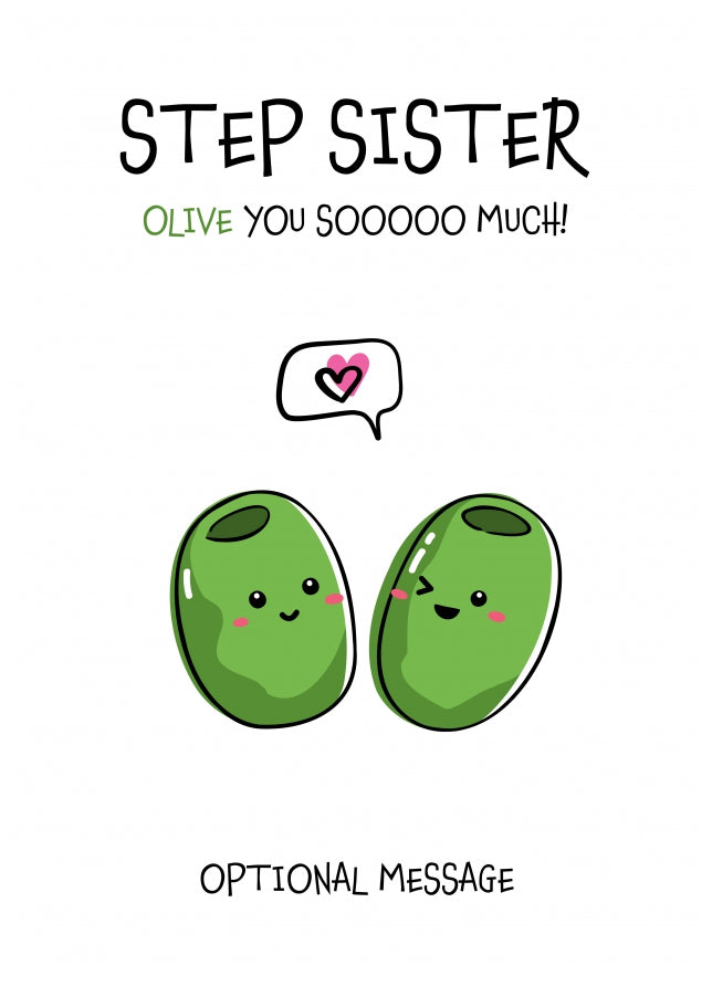 Veggie Pun Birthday Card for Step Sister - I Love You So Much