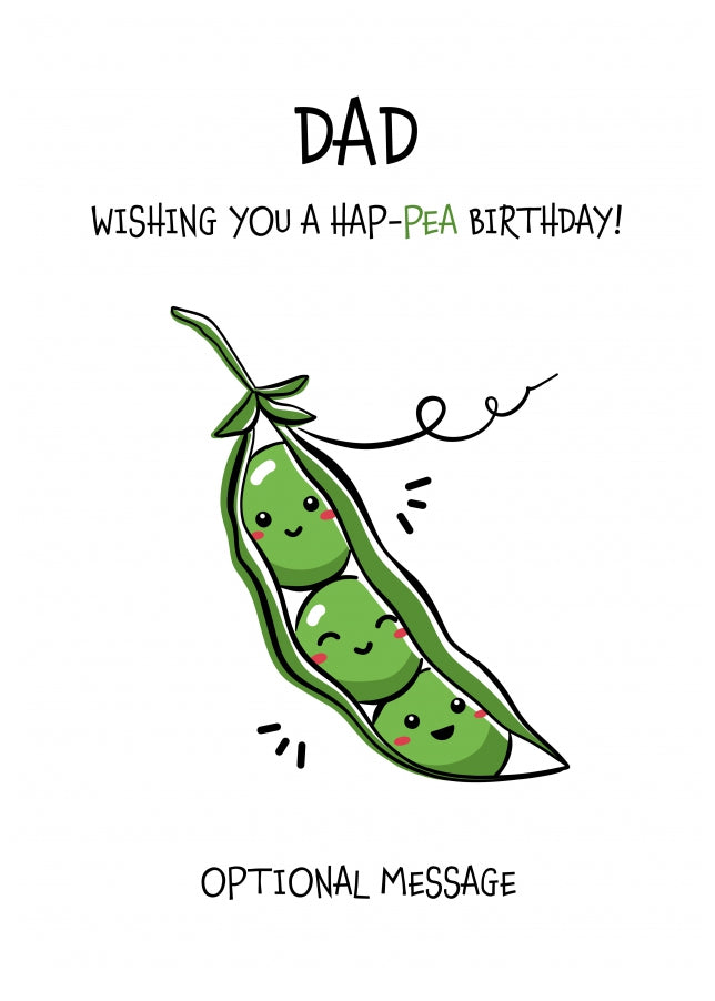 Veggy Pun Happy Birthday Card Dad