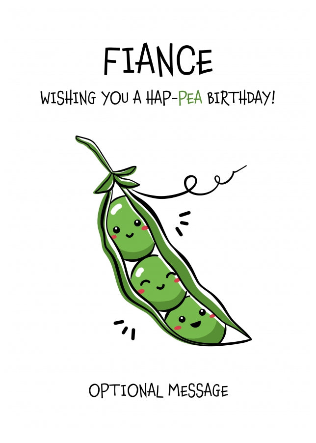 Veggy Pun Happy Birthday Card Fiance