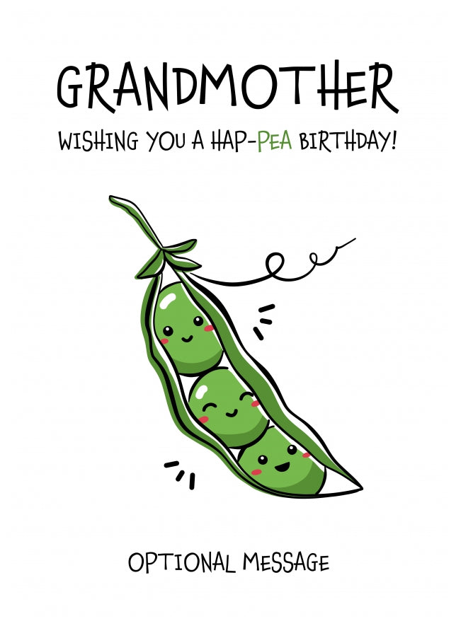 Veggy Pun Happy Birthday Card Grandmother