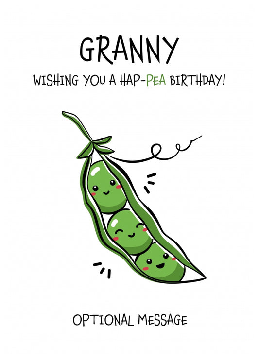 Veggy Pun Happy Birthday Card Granny