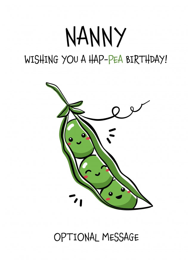 Veggy Pun Happy Birthday Card Nanny