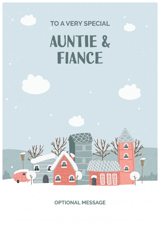 Auntie and Fiance Christmas Card - Winter Village