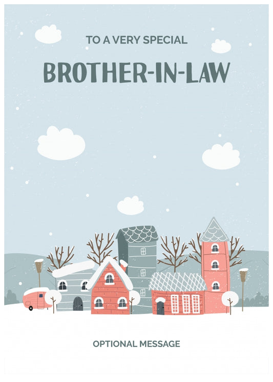 Brother-in-law Christmas Card - Winter Village