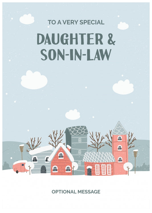 Daughter and Son-in-law Christmas Card - Winter Village