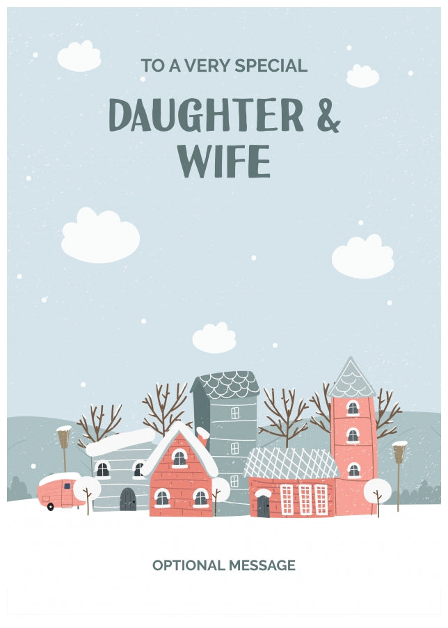 Daughter and Wife Christmas Card - Winter Village