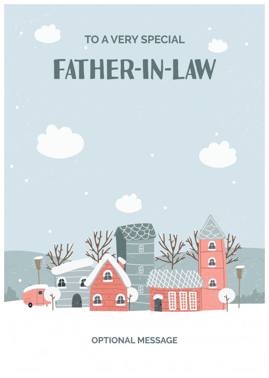 Father-in-law Christmas Card - Winter Village