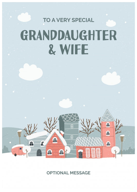 Granddaughter and Wife Christmas Card - Winter Village