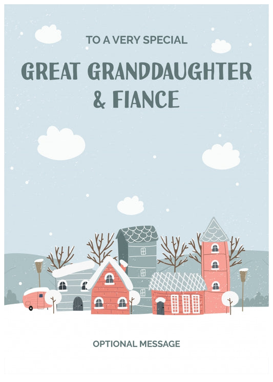 Great Granddaughter and Fiance Christmas Card - Winter Village