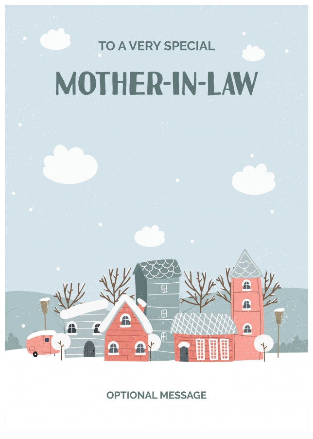 Mother-in-law Christmas Card - Winter Village