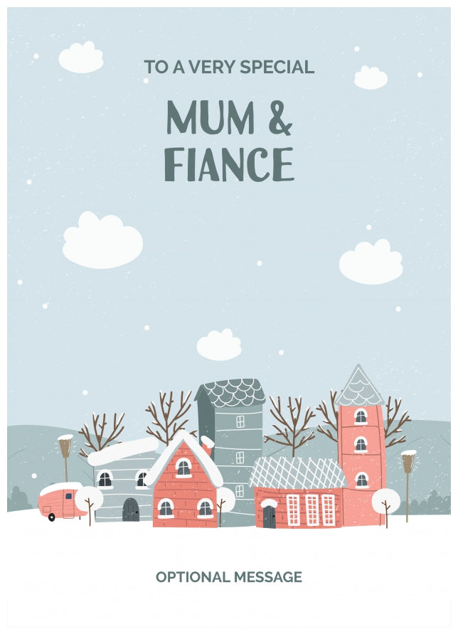 Mum and Fiance Christmas Card - Winter Village