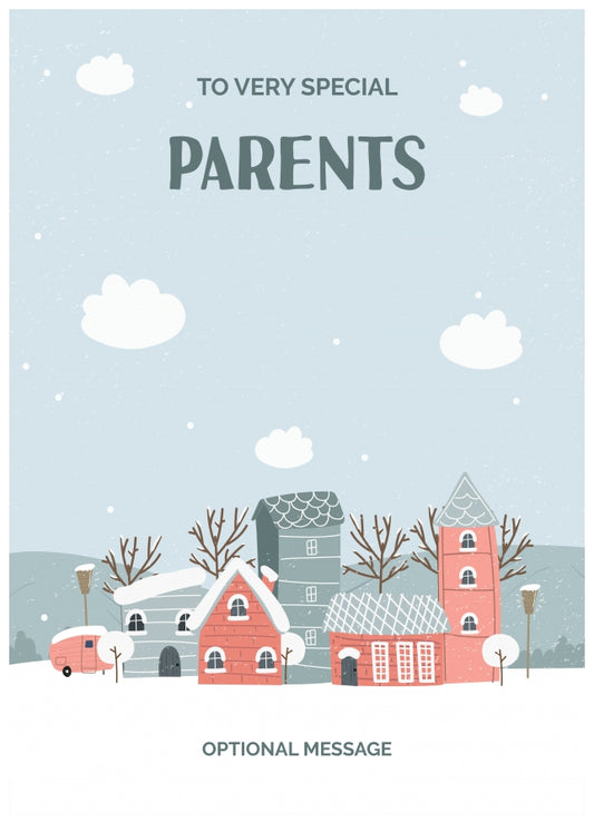 Parents Christmas Card - Winter Village