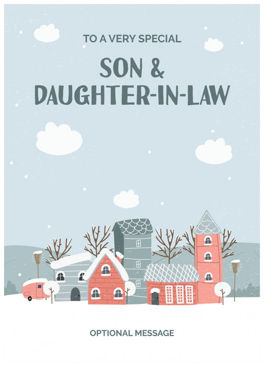 Son and Daughter-in-law Christmas Card - Winter Village