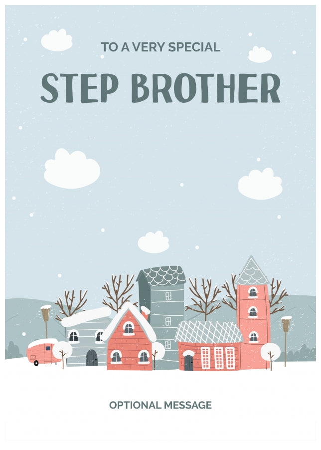 Step Brother Christmas Card - Winter Village