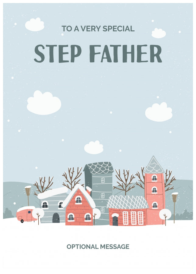 Step Father Christmas Card - Winter Village