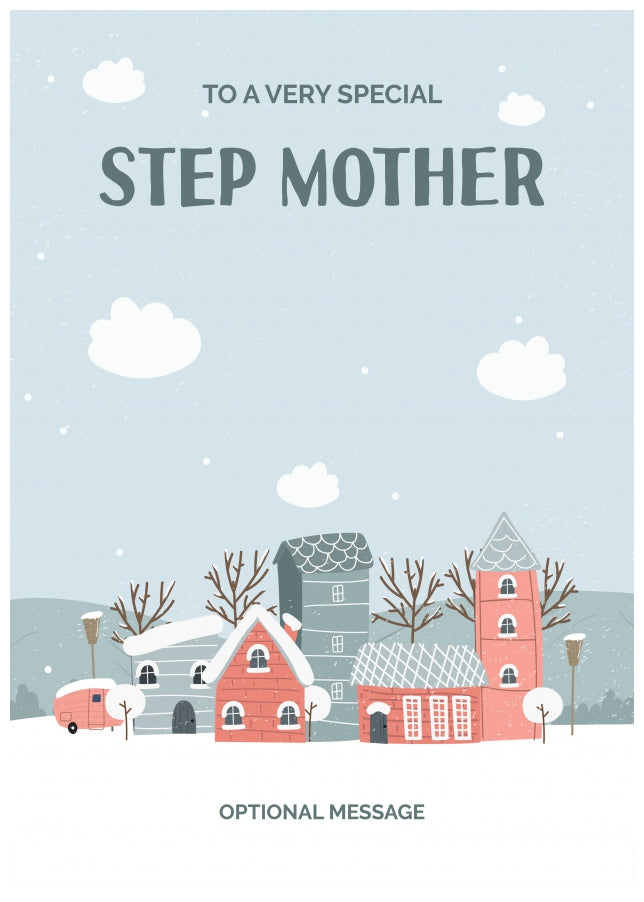 Step Mother Christmas Card - Winter Village