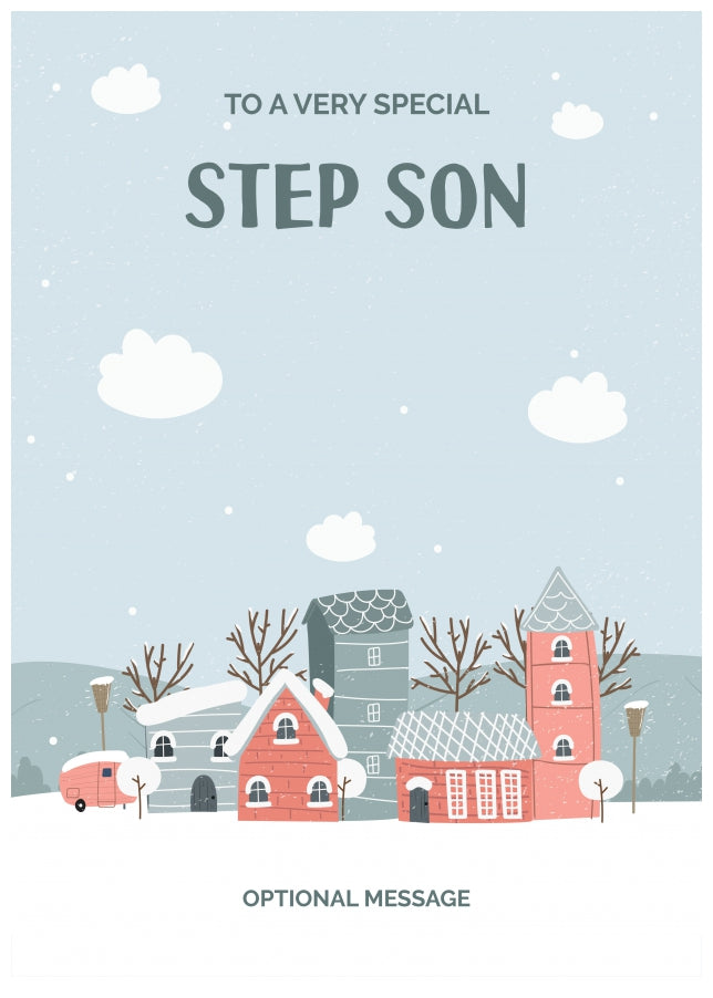 Step Son Christmas Card - Winter Village