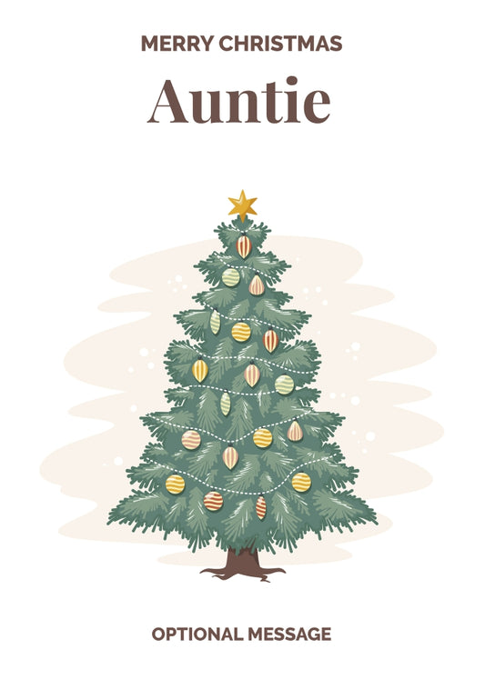 Merry Christmas Card for Auntie - Vintage Tree