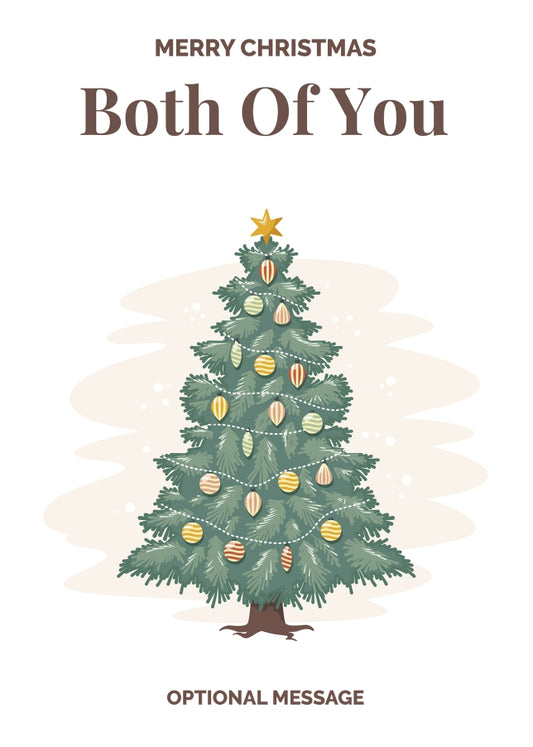 Vintage Tree Christmas Card for Both Of You - Traditional and Unique