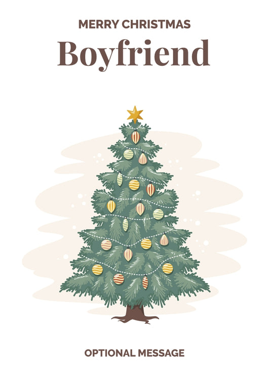 Vintage Tree Christmas Card for Boyfriend - Traditional and Unique