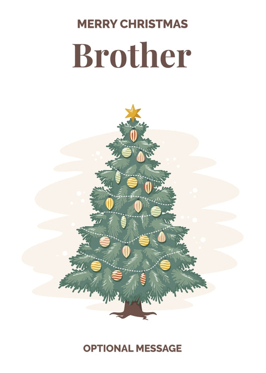 Vintage Tree Christmas Card for Brother - Traditional and Unique