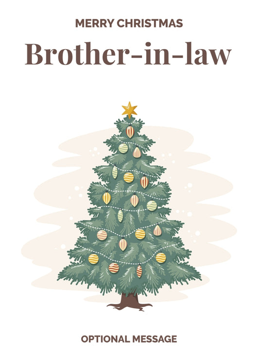 Vintage Tree Christmas Card for Brother-in-law - Traditional and Unique