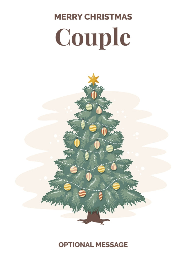 Vintage Tree Christmas Card for Couple - Traditional and Unique