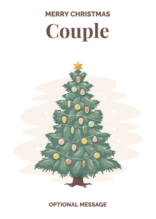Vintage Tree Christmas Card for Couple - Traditional and Unique