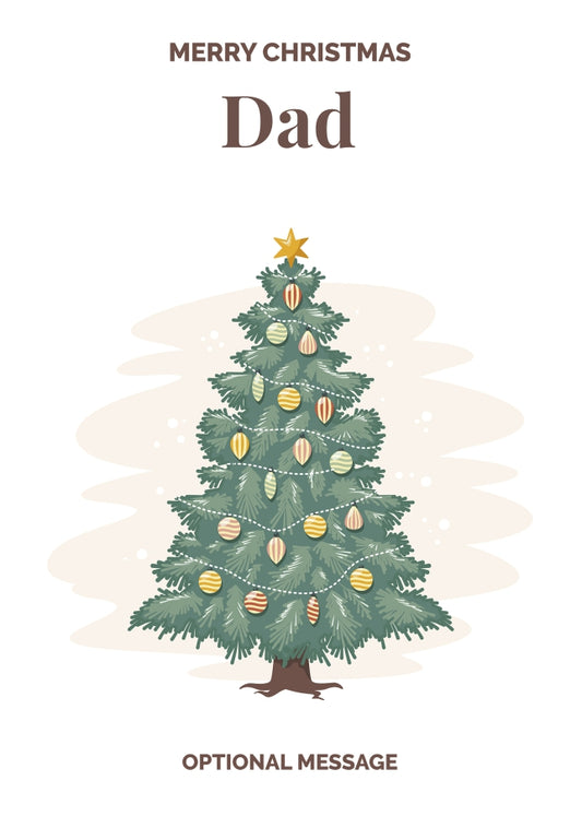 Vintage Tree Christmas Card for Dad - Traditional and Unique