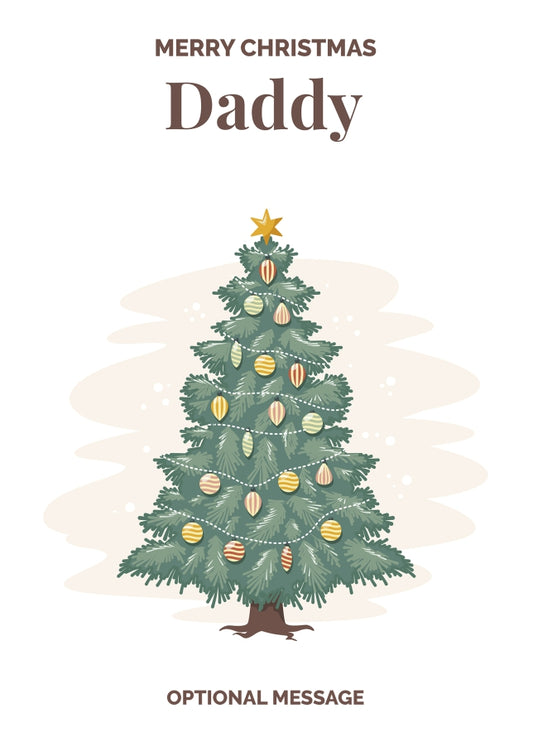Vintage Tree Christmas Card for Daddy - Traditional and Unique
