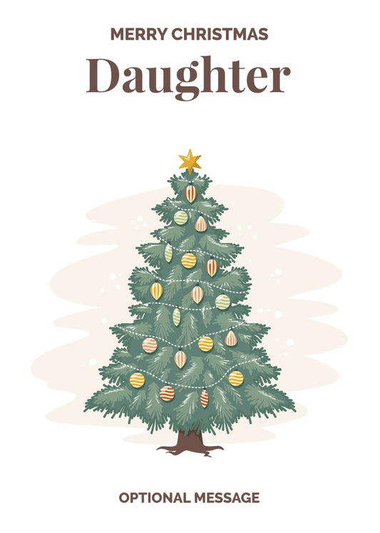 Vintage Tree Christmas Card for Daughter - Traditional and Unique