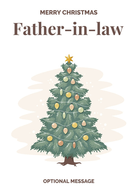 Vintage Tree Christmas Card for Father-in-law - Traditional and Unique