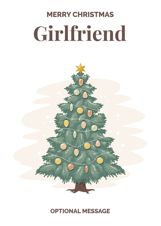 Vintage Tree Christmas Card for Girlfriend - Traditional and Unique