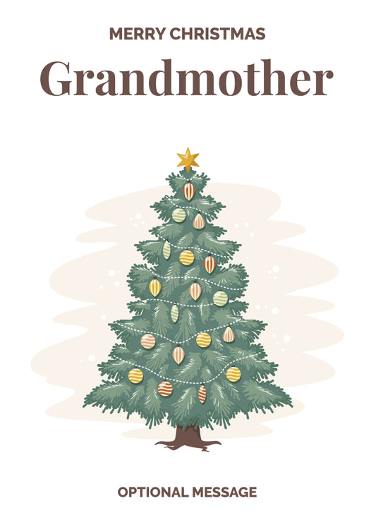 Vintage Tree Christmas Card for Grandmother - Traditional and Unique