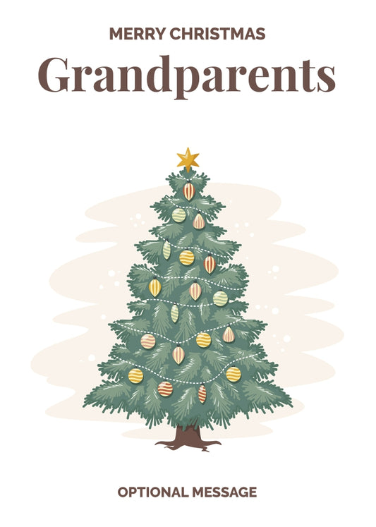 Vintage Tree Christmas Card for Grandparents - Traditional and Unique