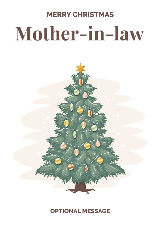 Vintage Tree Christmas Card for Mother-in-law - Traditional and Unique