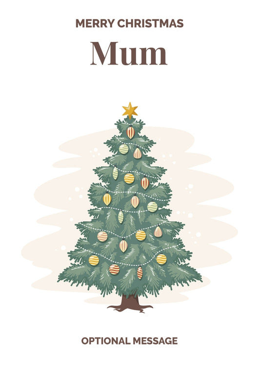 Vintage Tree Christmas Card for Mum - Traditional and Unique