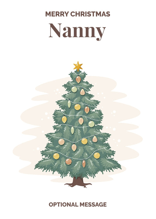 Vintage Tree Christmas Card for Nanny - Traditional and Unique